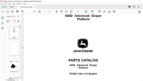john deere  advanced draper platform parts catalog manual   heydownloads
