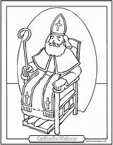 Coloring Catholic Pages Saint Nicholas Bishop Crozier Patrick St Confirmation Color Symbols Throne Kids Print Mitre Printable Children Miter Ireland sketch template