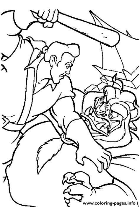 gaston   punch beast disney princess  coloring page printable