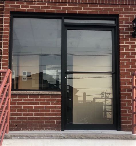 aluminum frame entrance commercial glass door — delta glass nj
