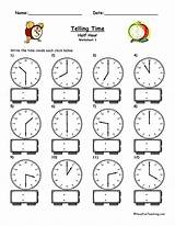 Time Half Past Worksheets Worksheet Telling Clock Digital Analog Hour sketch template