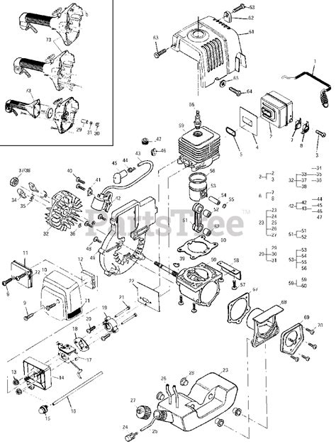 mcculloch mt  adq mcculloch string trimmer   powerhead assembly parts