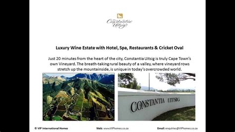 constantia uitsig wine estate south africa property  sale cape town youtube