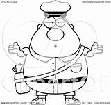 Worker Postal Cartoon Careless Chubby Shrugging Mail Man Clipart Thoman Cory Outlined Coloring Vector 2021 sketch template