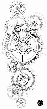 Gears Tatouage Cogs Engrenage Montre Rouages Engrenages Mecanique Momo Gendre Engranajes Biomechanical Horloge Vorlagen Mechaniker Mandala Tatouages Biomechanik Boussole Mecanico sketch template