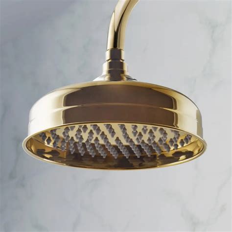 bathroom titanium gold   rainfall shower head brass overhead showerhead replacement