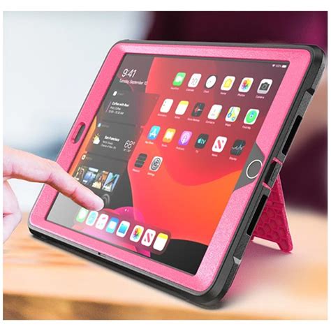 rugged series ipad   hybrid case  kickstand hot pink