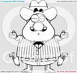 Shrugging Cowboy Chubby Careless Wild Male West Outlined Coloring Clipart Vector Cartoon Cory Thoman sketch template