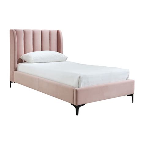 oslo home blush lizbeth velvet single bed and reviews temple and webster