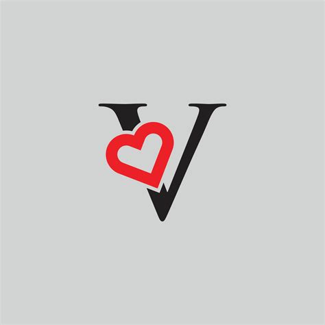 logo heart letter  beautiful vector love logo design  love outline