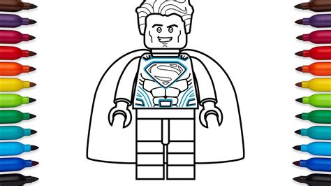 draw lego superman coloring pages youtube