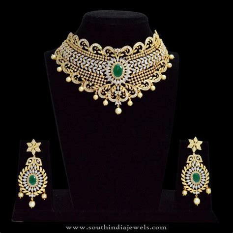 One Gram Gold Plated Choker Necklace With Price South India Jewels