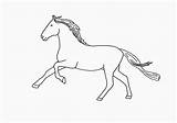 Running Horse Outline Horses Coloring Netart Color sketch template