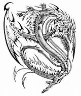 Dragon Coloring Tattoo Pages Chinese Tribal Color Printable Getcolorings Print Netart sketch template