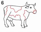 Cow Draw Drawing Drawings Step Kids Show Easy Sketch Horse Gif Disney Steps Coloring Sketches Spots Cool sketch template