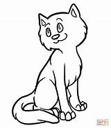 Cat Cartoon Coloring Pages Lovely Cats Printable Kitty Drawing Head Supercoloring Color Cute Easy Animals Cartoons Print Kitten Sitting Drawings sketch template