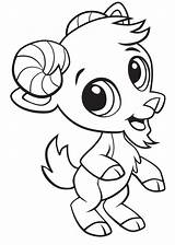 Goat Baby Cute Coloring Pages Cartoon Printable Kids Categories Coloringonly sketch template