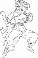 Gogeta Saiyan Lineart sketch template