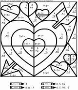 Math Valentines Worksheets Grade Coloring School Color Holidays Choose Board Teacher Super sketch template