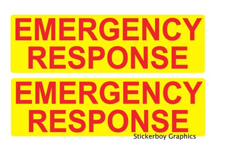 emergency response signs set     mm stickerboy