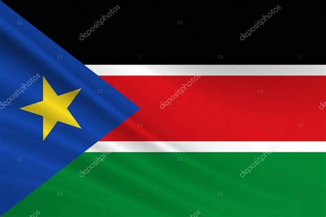 bandera de sudán del sur textura de la tela de la bandera de sudán del