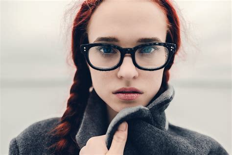 Women With Glasses Women Model Winter Portrait Wallpapers Hd