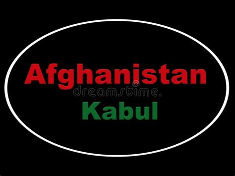 afghanistan kabul   logo   black background stock illustration