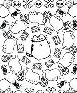 Pusheen Coloring Pages Halloween Printable Book Cat Christmas Fall Animal Online Adult Books Colouring Cute Kids Print Kawaii Choose Board sketch template