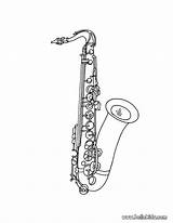 Saxophone Saxofone Imprimir Colorir Instrumentos Musicales Tenor Tuba Hellokids Sax Musicais Trompa sketch template