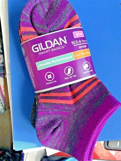 gildan smart basics  show socks girls shoe size   multicolor  pair ebay
