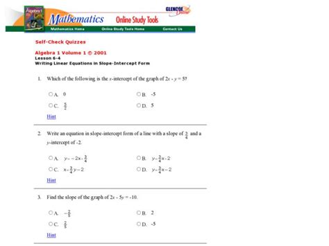 write equations  slope intercept form collegeconsultantsx