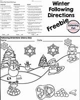 Directions Following Worksheets Coloring Winter Printable Speech Activity Worksheet Preschool Follow Kindergarten Template Activities Teacherspayteachers Therapy sketch template