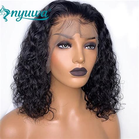 lace frontal wig pre plucked water wave brazilian lace front human hair wigs  baby hair
