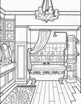 Coloring Bathroom Victorian Pages House Clean Adult Colouring Modern Drawing Kids Sheet Houses Book Printable Sheets Room Interior Color Homes sketch template