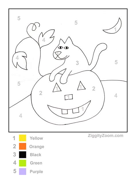 halloween color  number printable national kindergarten readiness
