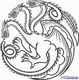 Targaryen Dragon Thrones Tronos Sigil Drachen Daenerys Zeichnet Sigils Wappen Vectorified Dragón Dragoart Abrir Stark sketch template