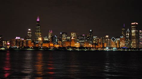 chicago night skyline wallpaper wallpapersafari