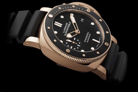 oceanictime panerai luminor submersible   days automatic oro rosso mm pam