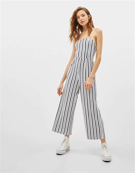 bershka jumpsuit zwart wit