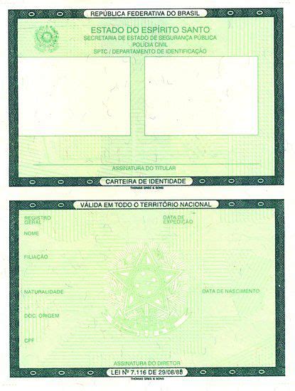 Primeira Emissão Do Rg Será Gratuita Identidade E Autonomia Carteira