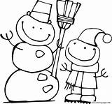 Coloring Winter Snowman Pages Cute Snowmen Printable Color Print Two Nieve Kids sketch template