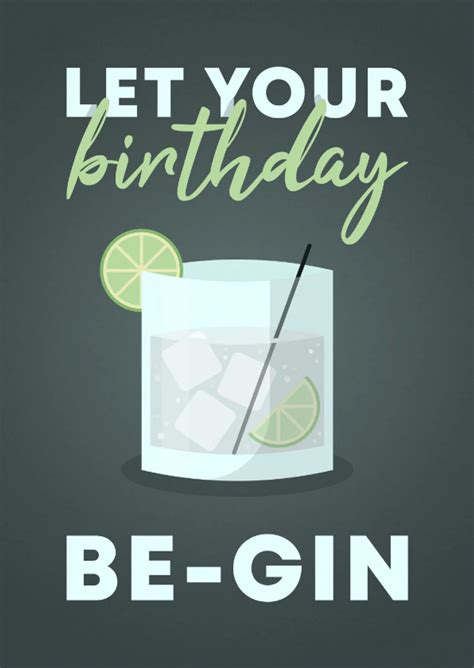a happy birthday card with a drink and the words let your birthday be