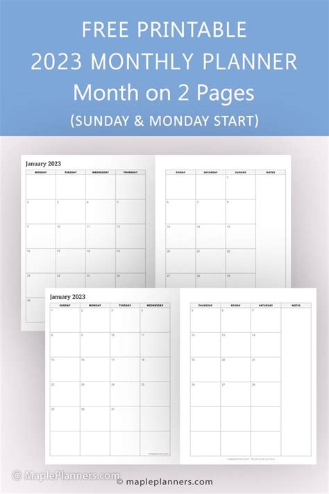 monthly calendar  printable