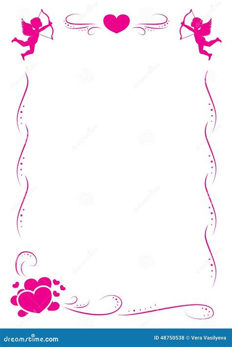pink love frame  heart  angel stock vector image