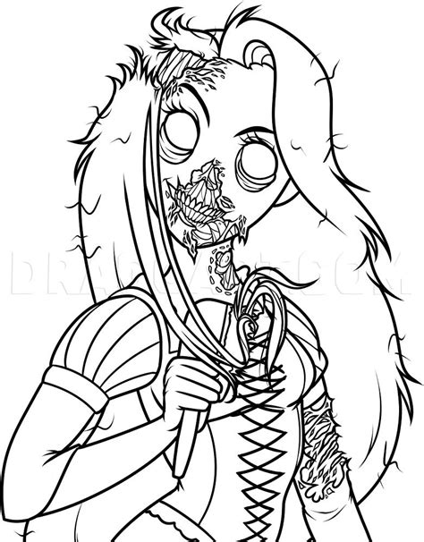 zombie disney princess printable adult coloring pages