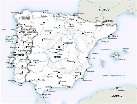 vector map   iberian peninsula political  stop map