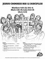 Disciples Crossword Puzzle Chooses Apostles Word Choosing Worry Catholic sketch template