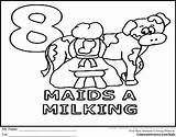 Maids Milking Colorine Wfor Coloringhome sketch template