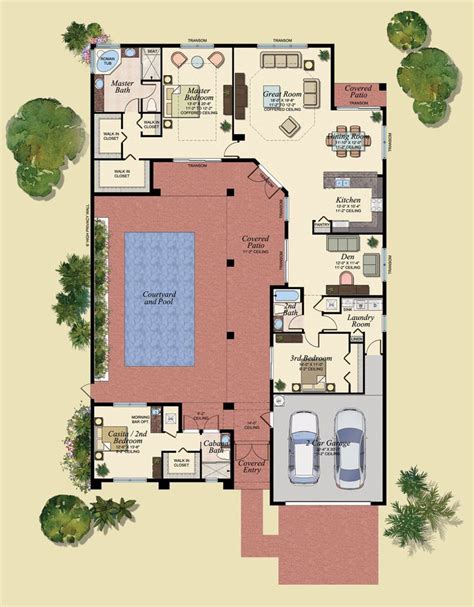 courtyard home floor plans good colors  rooms