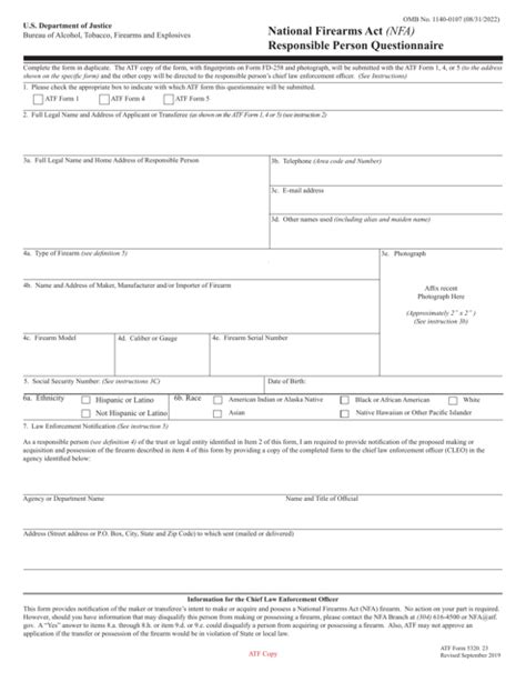 atf form   fillable   fill  national firearms
